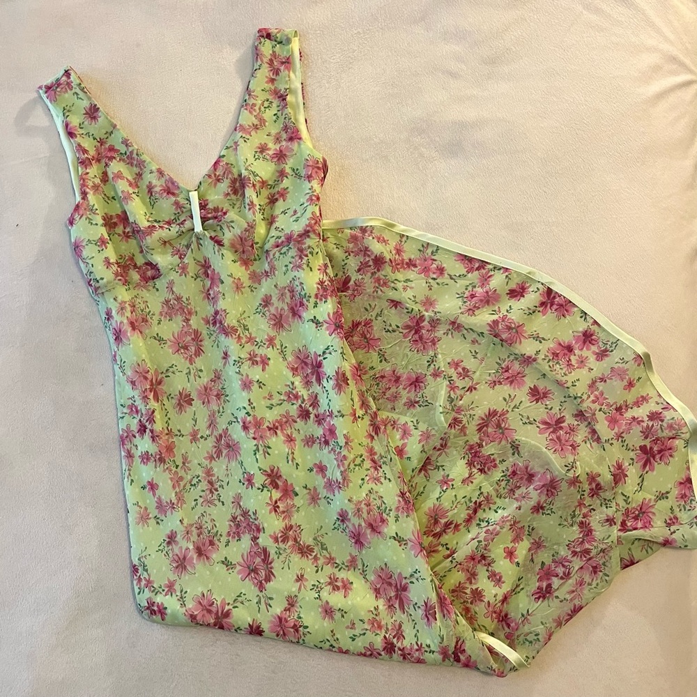 Vintage Floral Green Midi/Maxi Dress